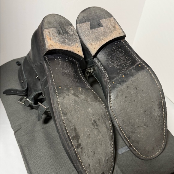 John Varvatos Black Leather Buckle Boots main image 10